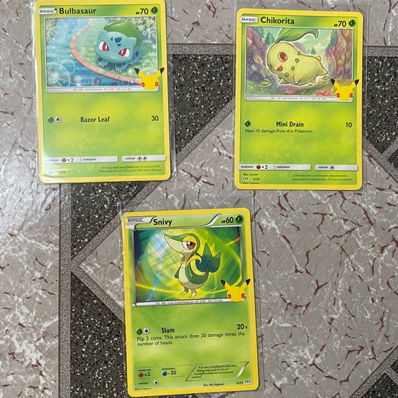 Pokémon McDonald’s 25th Anniversary  - 3 card lot Bulbalsaur, Chikorita, Snivy - Picture 4 of 4